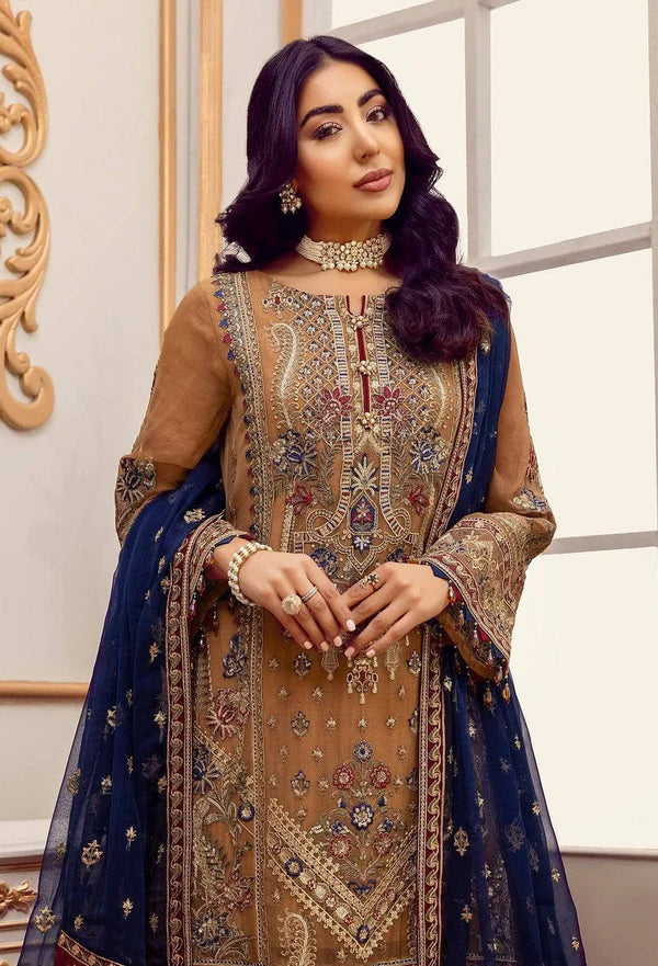 Adan Libas Organza Embroidered Luxury Suit
