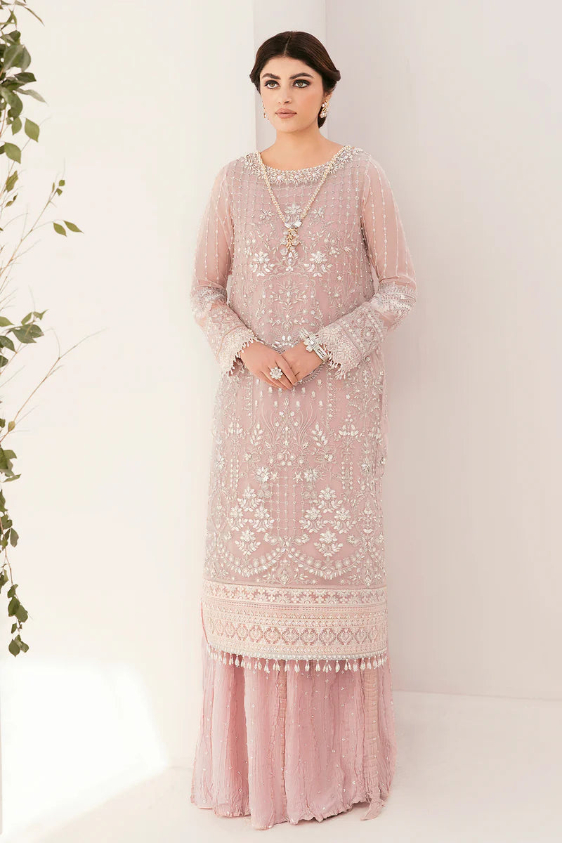 Baroque Pink Salt Embroidered Luxury Ensemble