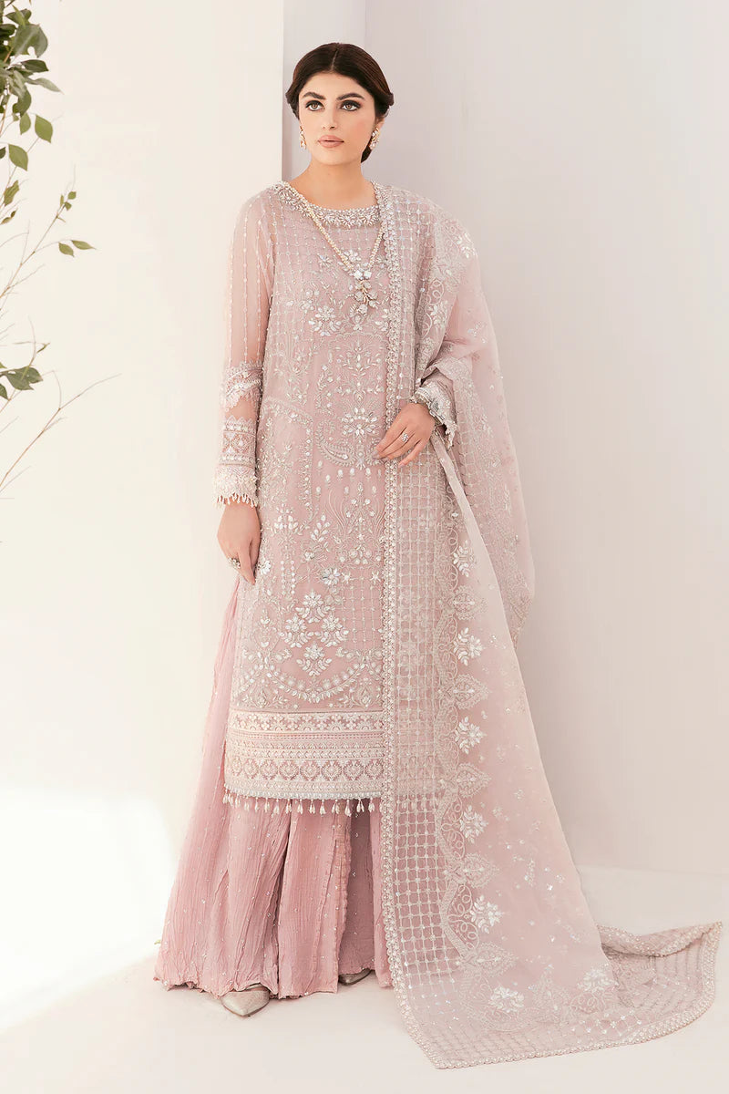 Baroque Pink Salt Embroidered Luxury Ensemble