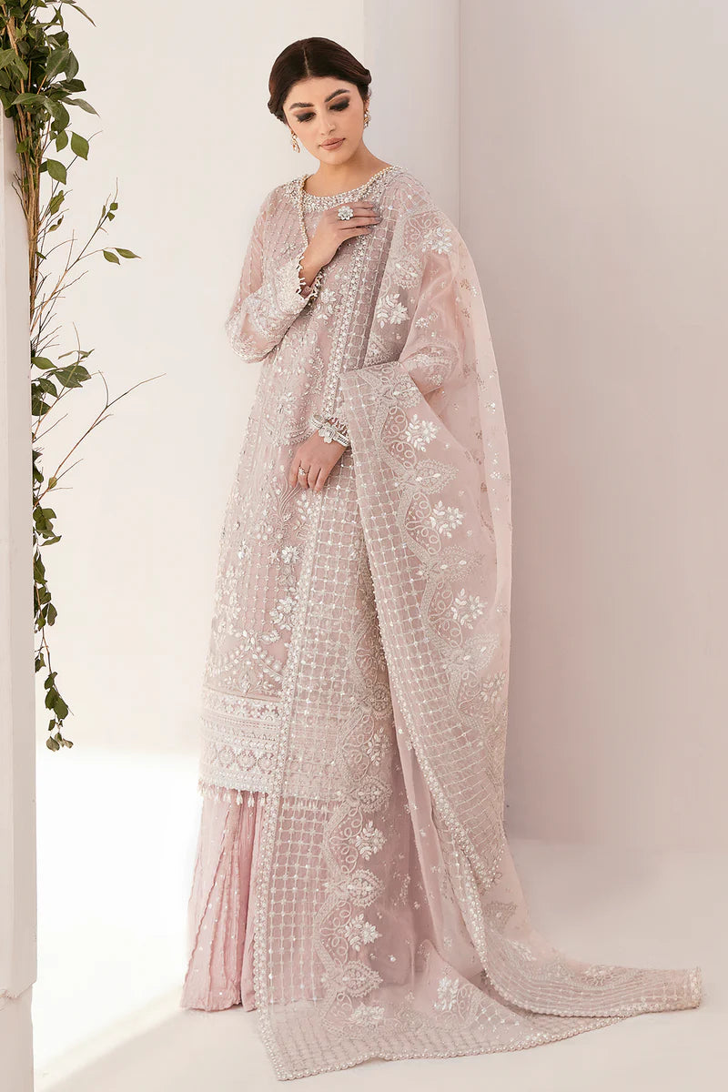 Baroque Pink Salt Embroidered Luxury Ensemble