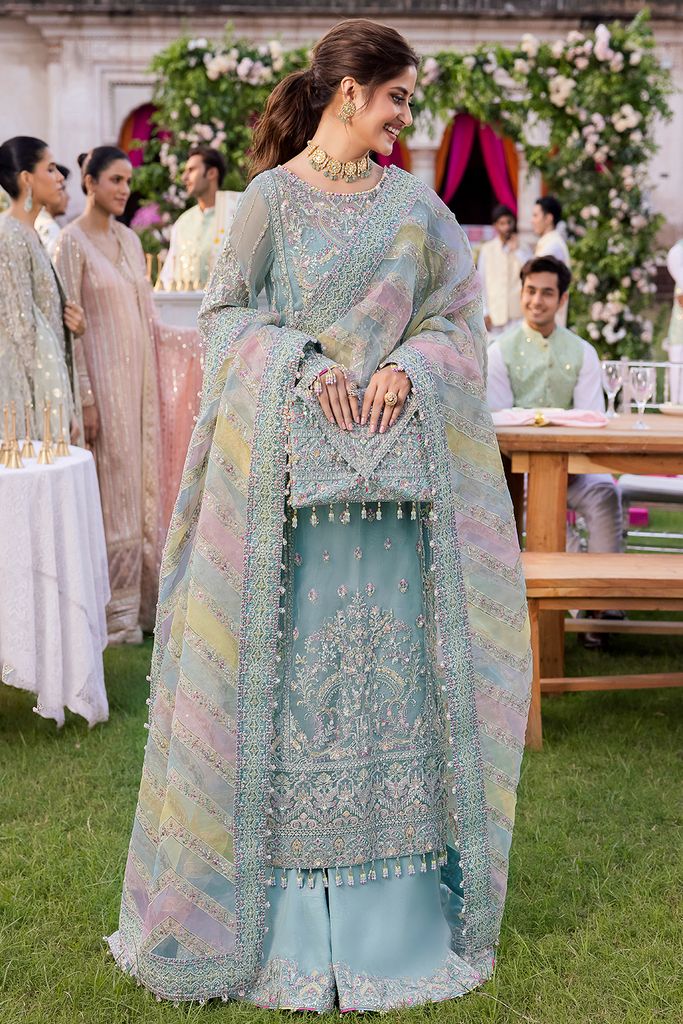 Replica of Asim Jofa JhilMil chiffon suit AJD20-23 with embroidered net dupatta – Mana R.