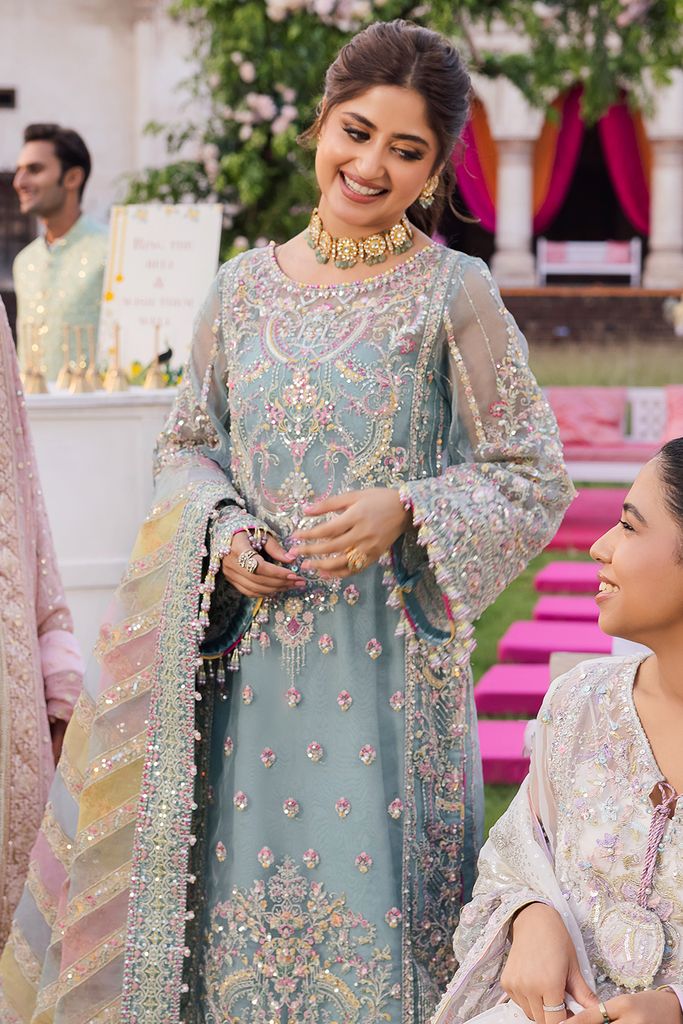 Replica of Asim Jofa JhilMil chiffon suit AJD20-23 with embroidered net dupatta – Mana R.