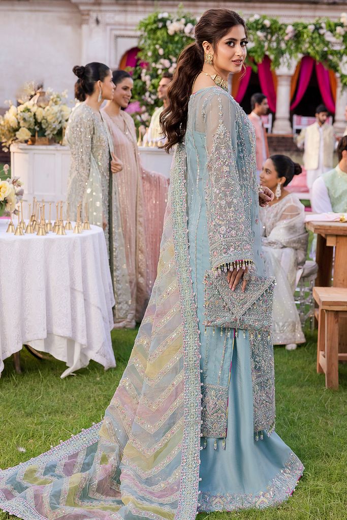 Replica of Asim Jofa JhilMil chiffon suit AJD20-23 with embroidered net dupatta – Mana R.