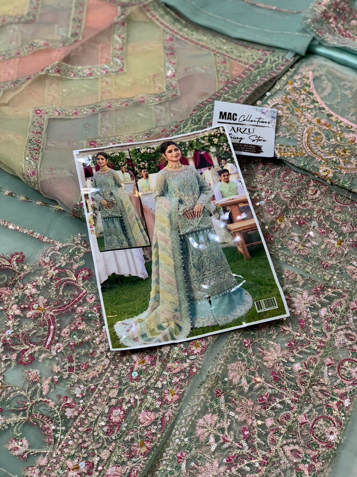 Replica of Asim Jofa JhilMil chiffon suit AJD20-23 with embroidered net dupatta – Mana R.