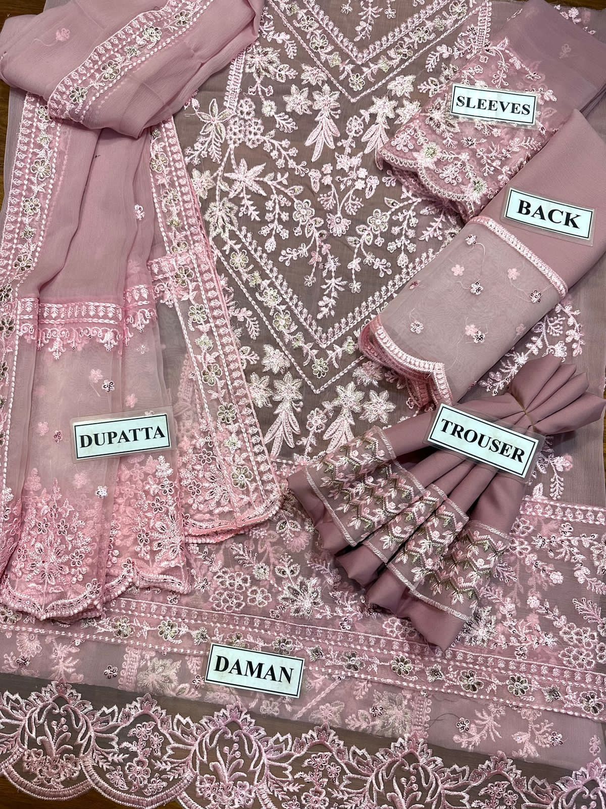 Azure MD-1351 unstitched chiffon replica with embroidered dupatta and plain trouser – Mana R.