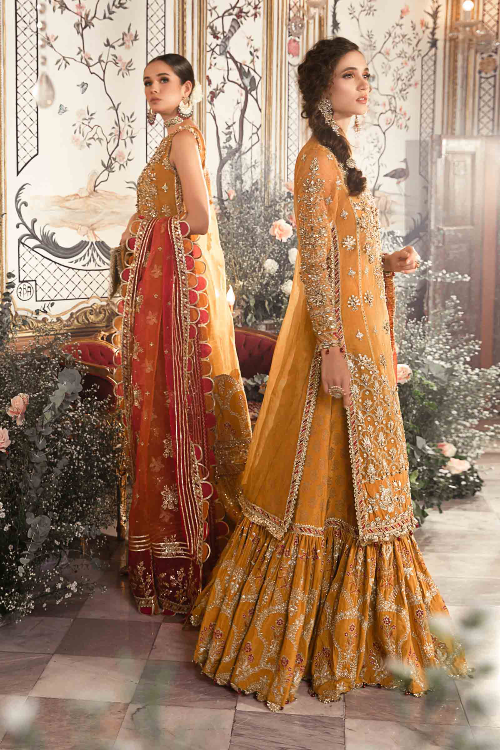Maria B Organza Embroidered Lehenga Suit