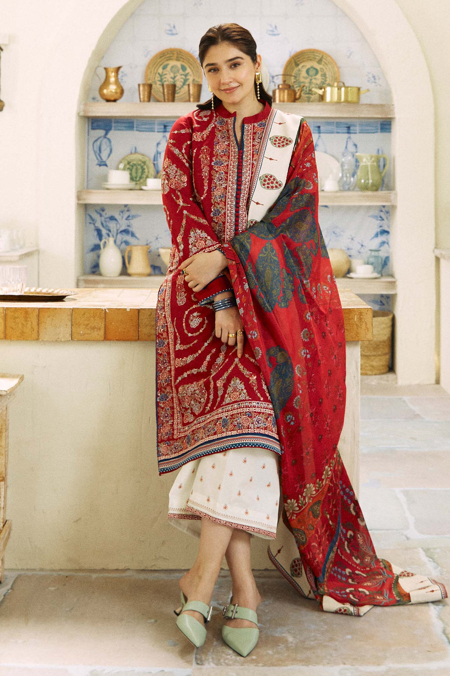Luxury COCO Dhanak embroidered sleeves with sequin detailing and embellished sleeve borders