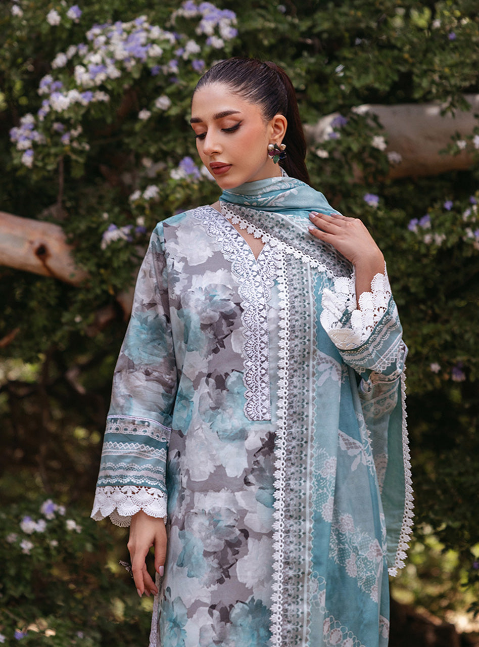 Zainab Chottani – Embroidered Lawn Chiffon 3PC