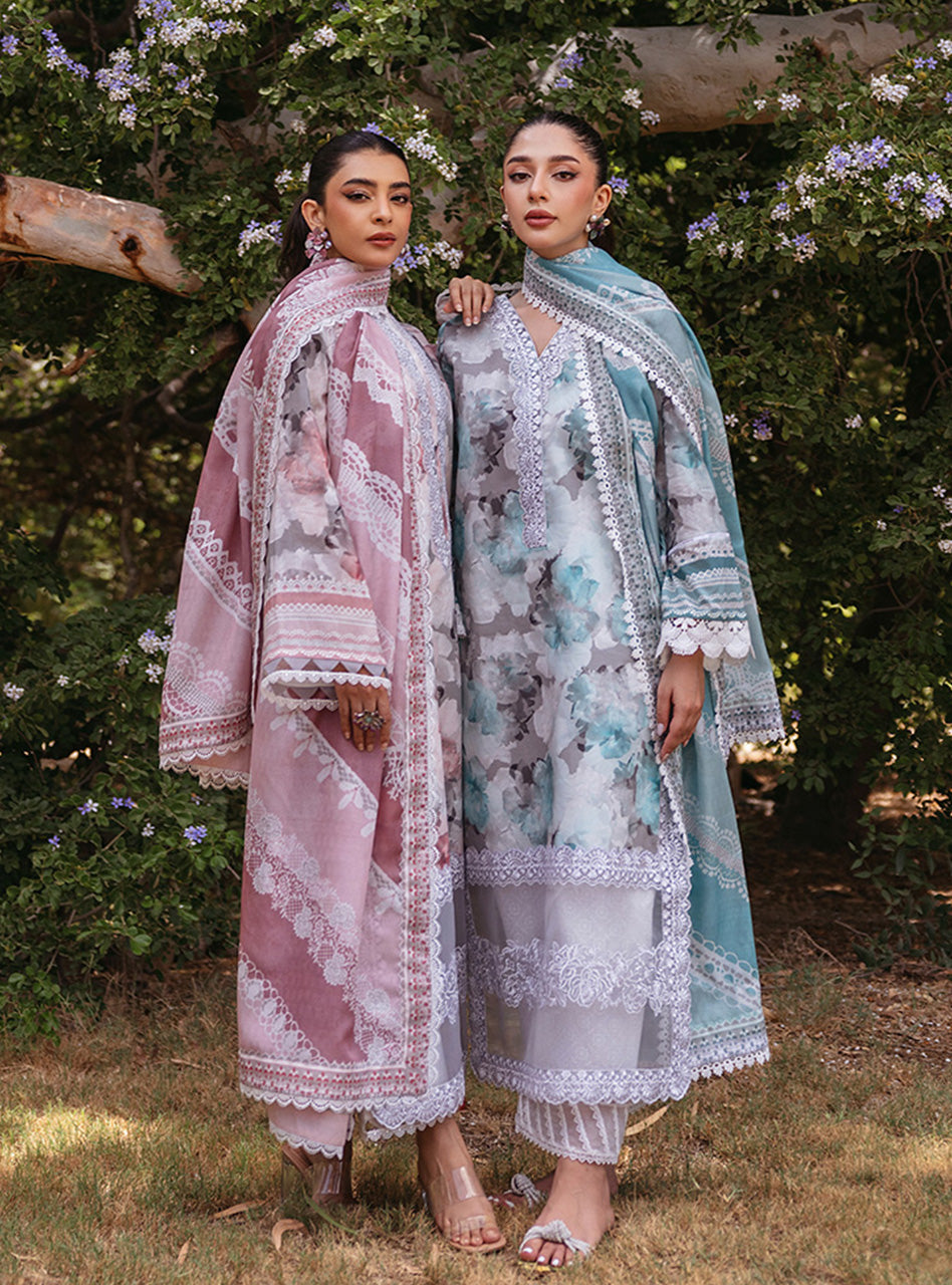 Zainab Chottani – Embroidered Lawn Chiffon 3PC