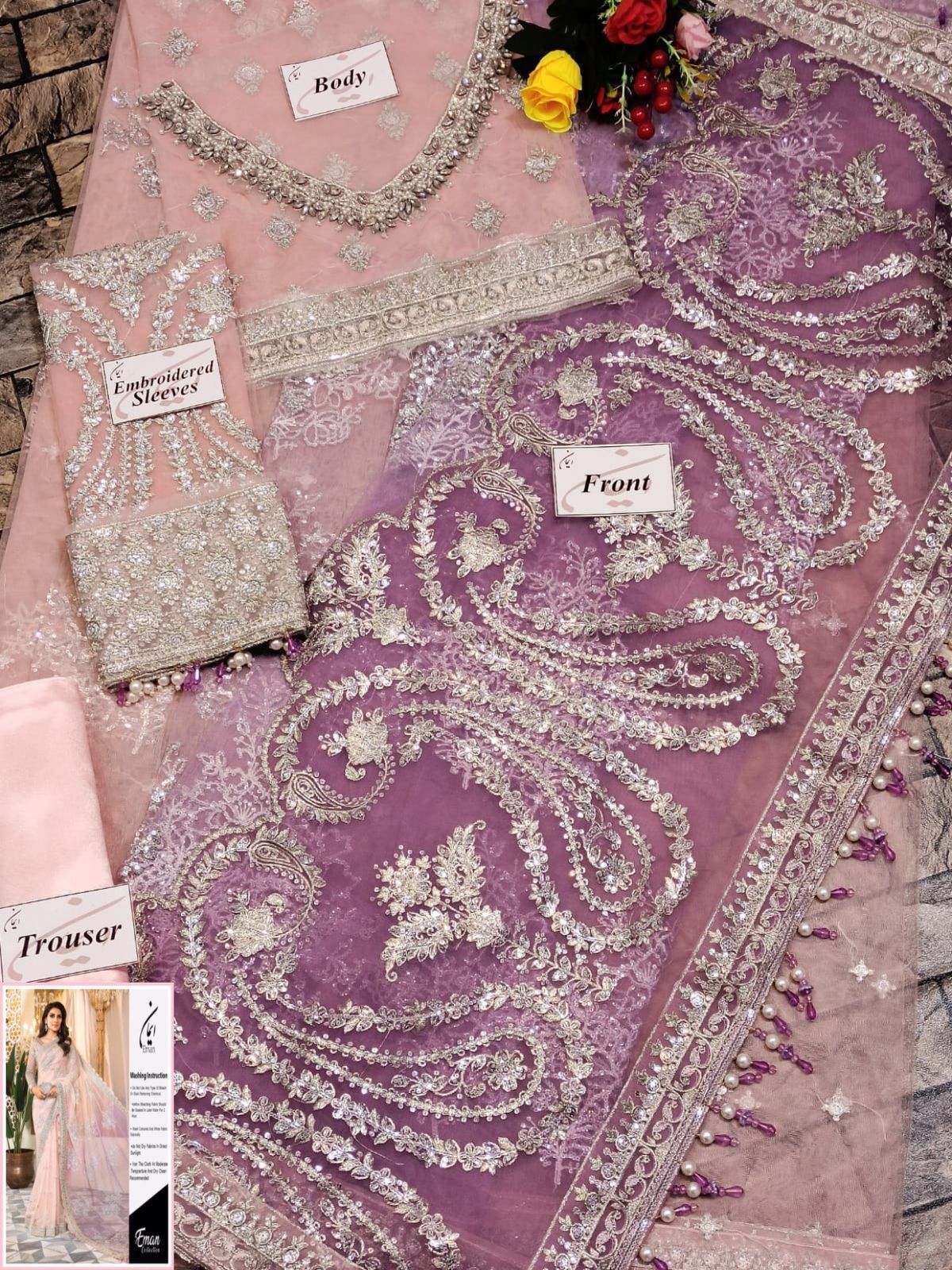 Maria B. – Embroidered Net Saree