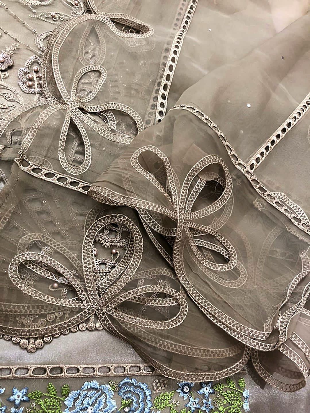 Maria B Organza Embroidered 4PC Ensemble