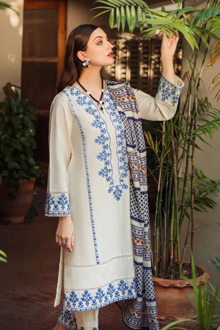 Asling Pearl White Embroidered Suit