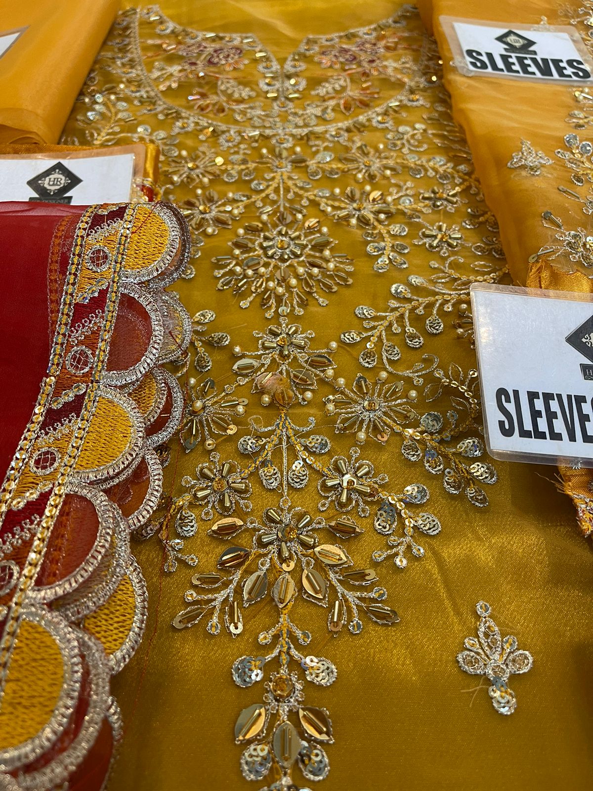 Maria B Organza Embroidered Lehenga Suit