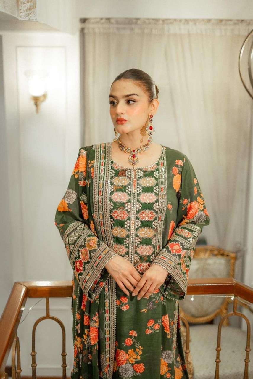 Aneelas Silk Hira Unstitched Suit