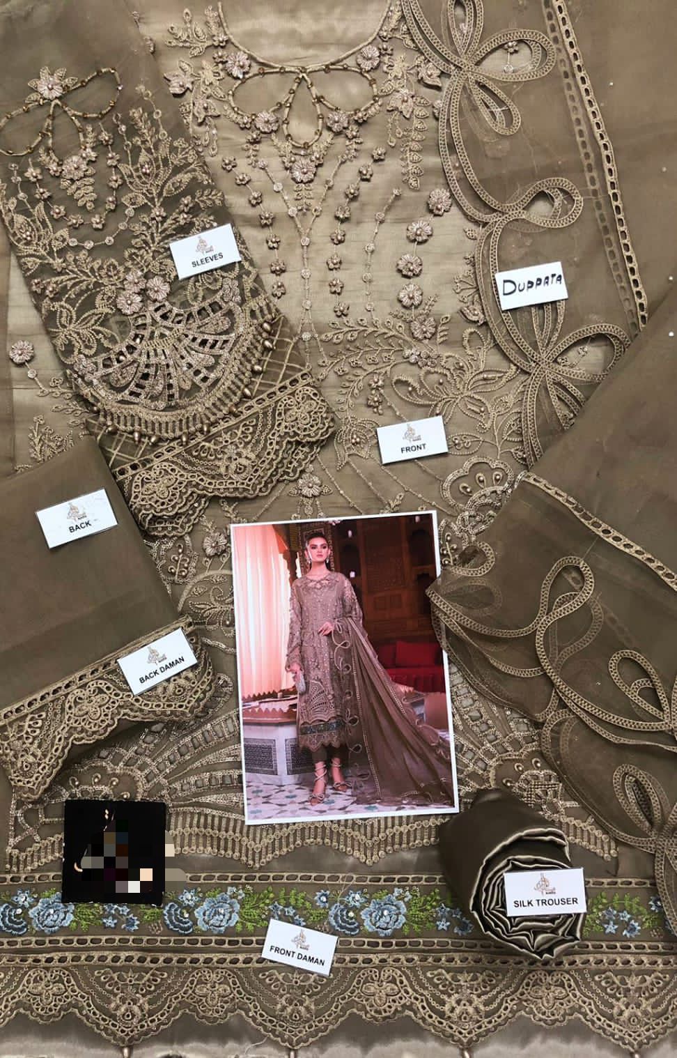 Maria B Organza Embroidered 4PC Ensemble