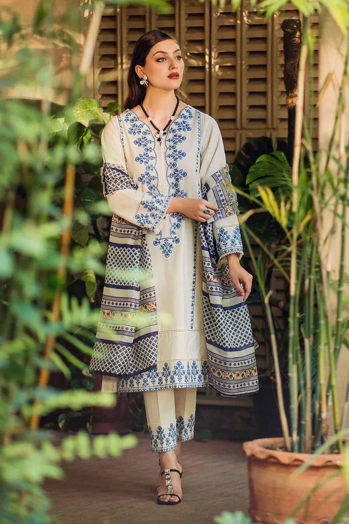 Asling Pearl White Embroidered Suit