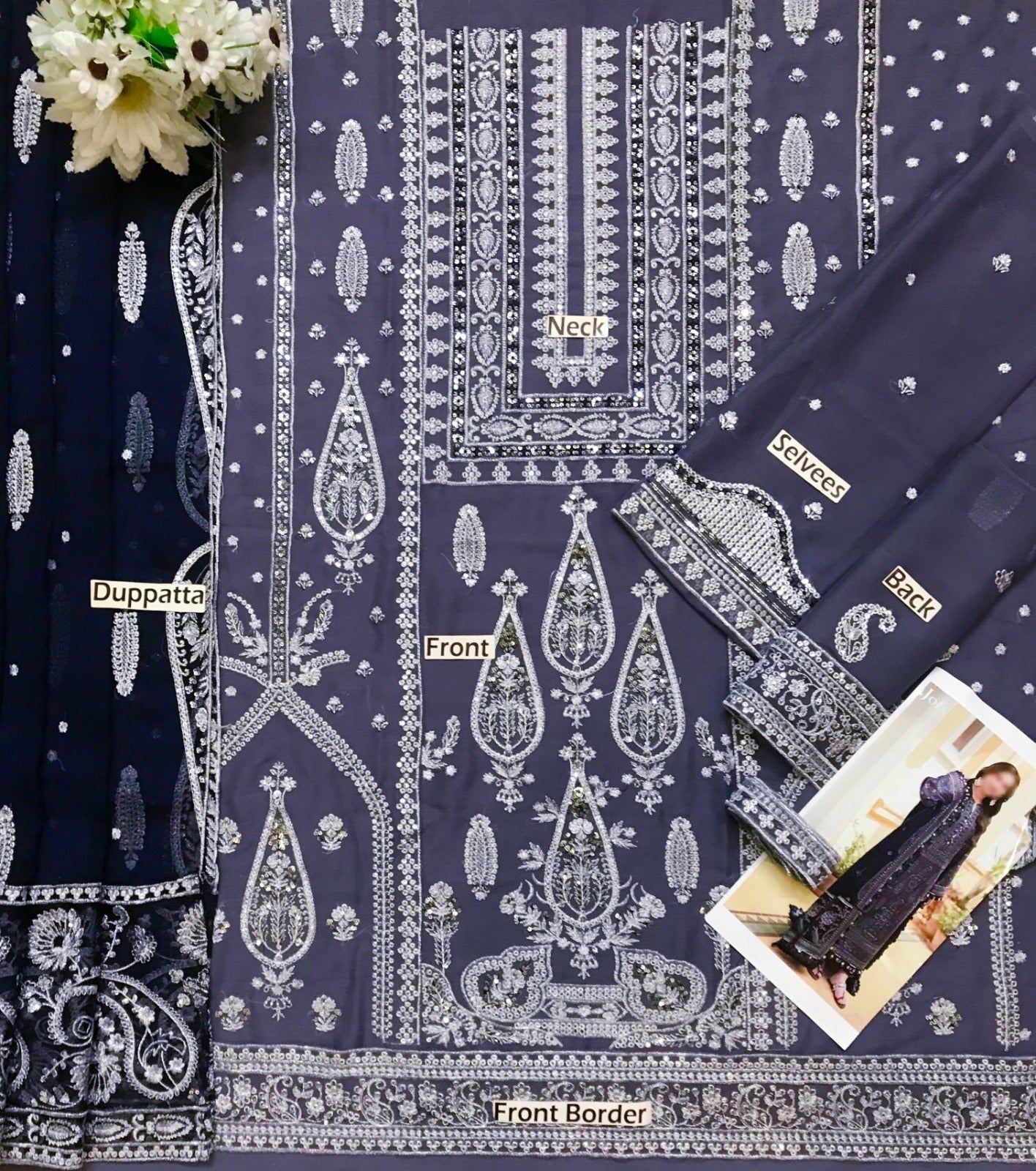 Asim Jofa – Embroidered Chiffon Replica