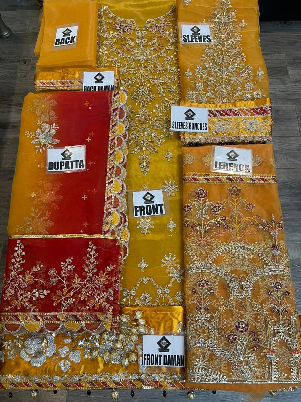 Maria B Organza Embroidered Lehenga Suit