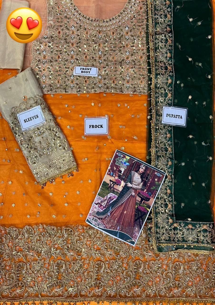 Bridal maxi RUEDAD E SAHR-A ravishing blush long frock