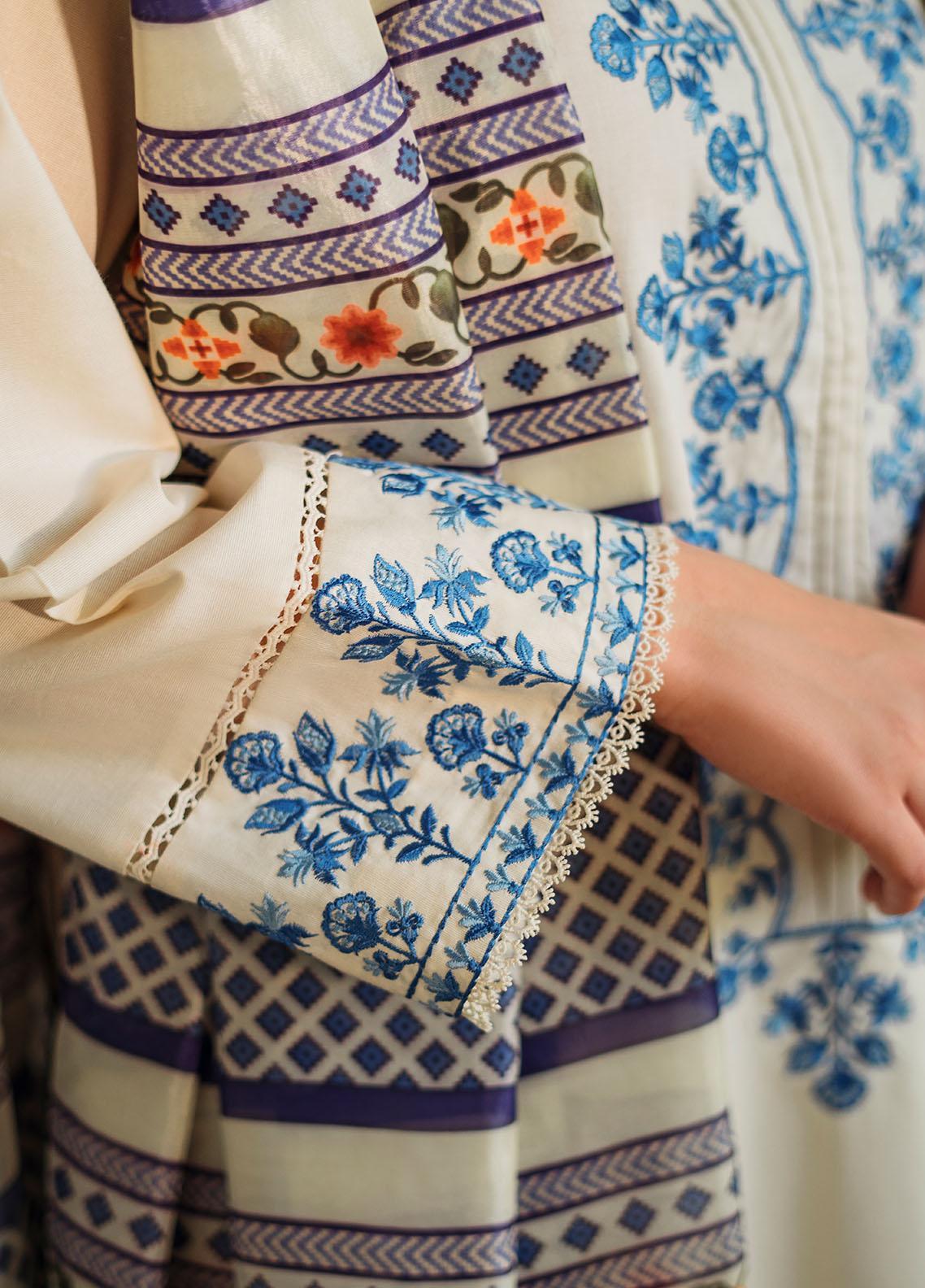 Asling Pearl White Embroidered Suit